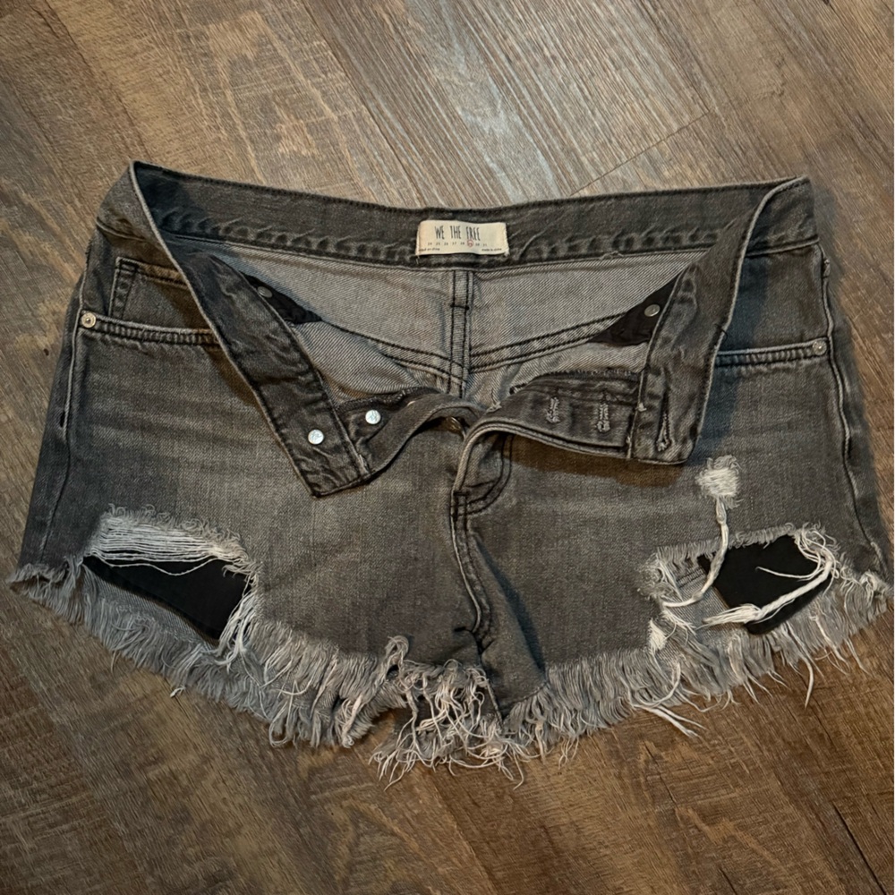 We The Free Charcoal Denim Shorts